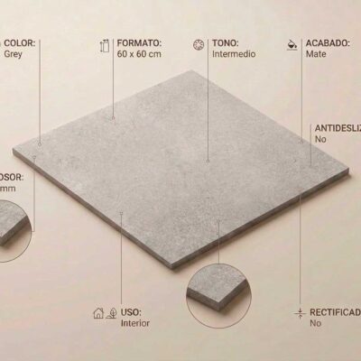 Azulejo porcelánico Arenite Grey de 60x6
