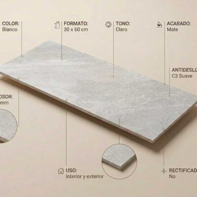 Azulejo porcelánico Icaria Blanco