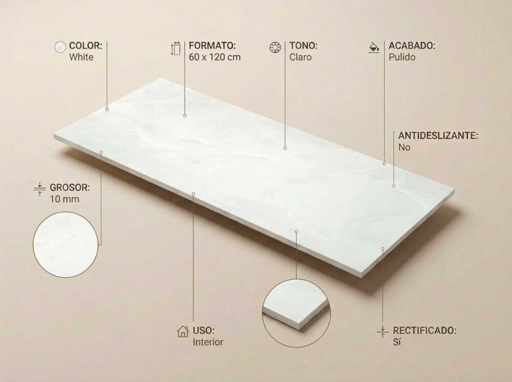 Porcelánico Scarlet Soft White 60×120 cm PUL Rect