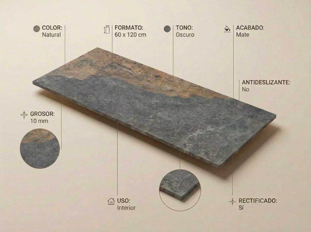 Porcelánico Strato Natural 60×120 cm MT Rect