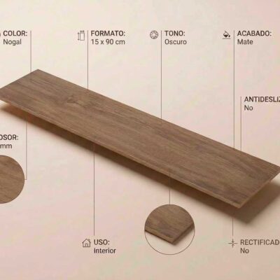Una baldosa de porcelánico Tyler Nogal