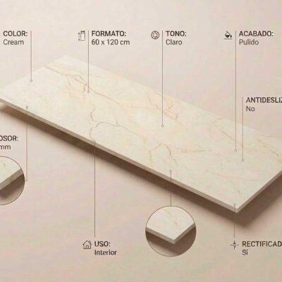 Azulejo porcelánico Caryn Cream