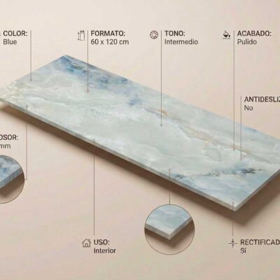 Porcelánico Chroma Blue 60x120 cm pul