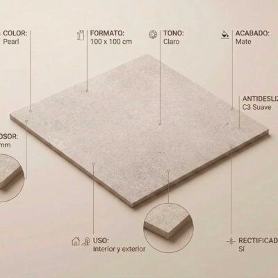 Baldosa de suelo porcelanico Homestone Pearl