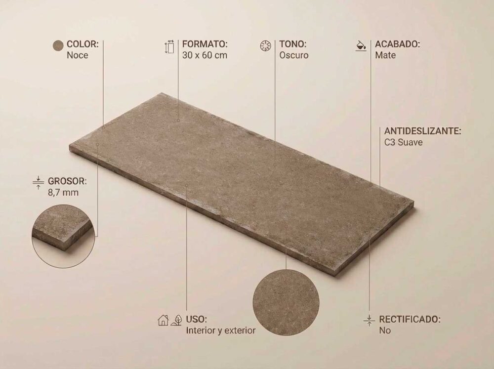 Porcelánico Pulse Antique Noce 30×60 cm MT Inout