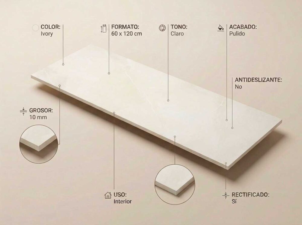 Porcelánico Scarlet Soft Ivory 60×120 cm PUL Rect