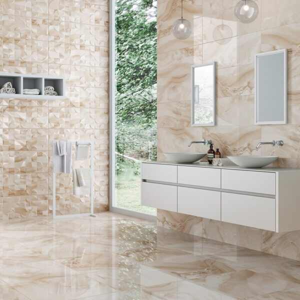 azulejos baño imitacion marmol diva cream