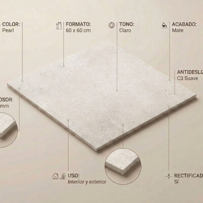 Azulejo porcelánico Homestone Pearl 60x60