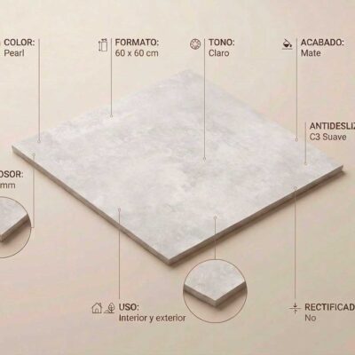 Baldosa porcelánica Elementi Pearl