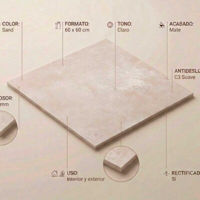 Porcelánico Indeed Sand 60x60 cm mate