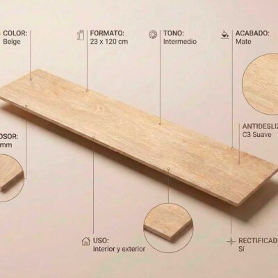Un azulejo porcelánico Tacora Beige de