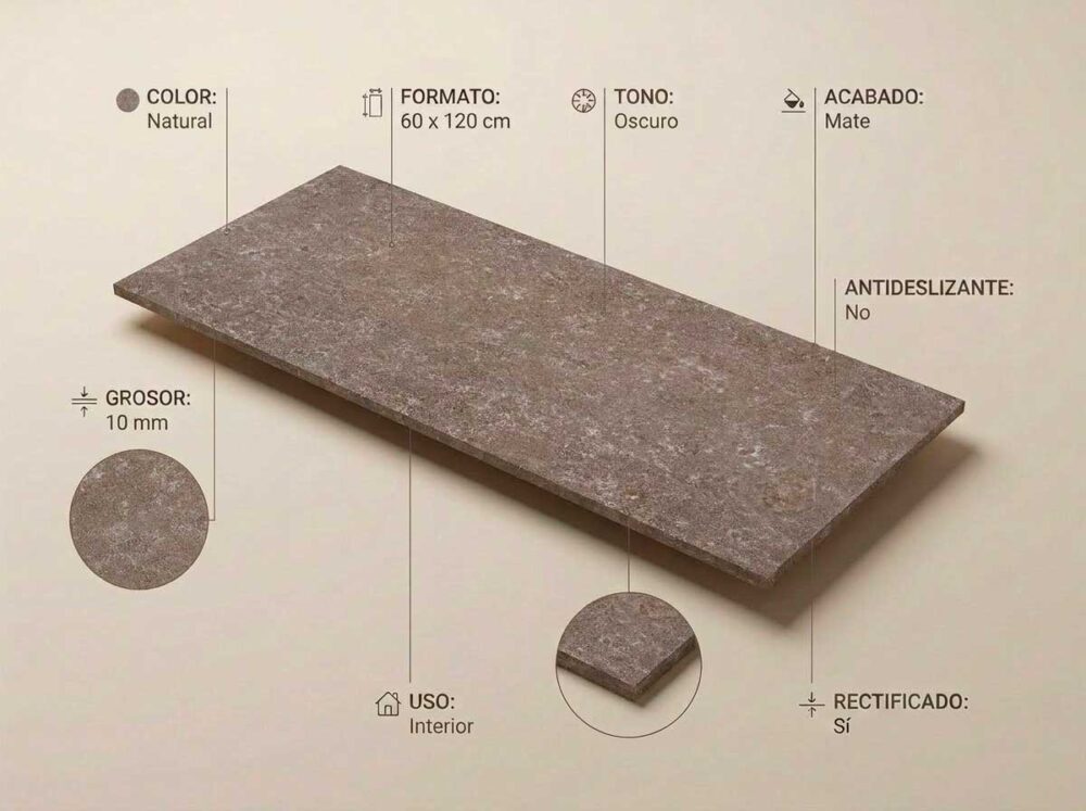 Porcelánico Verity Natural 60×120 cm MT Rect