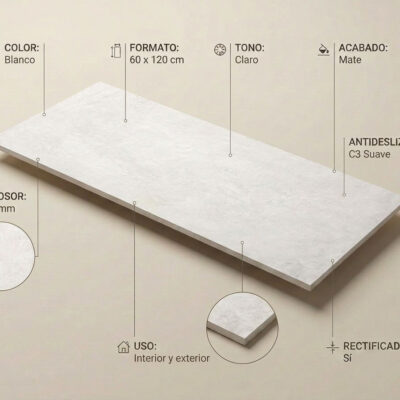 Azulejo porcelánico Amstel Blanco 60x