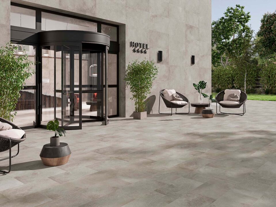 Porcelánico Amstel Cemento 100×100 cm MT Rect Inout