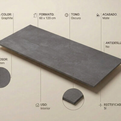 Baldosa porcelánica Elementi Graphite