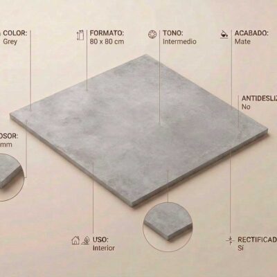 Un azulejo porcelánico Derek Grey de 80x