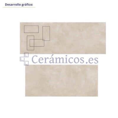 Suelo porcelánico Autore efecto cemento beige 30x60 cm C1 ARTENS