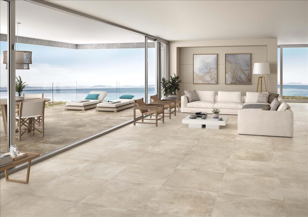 Suelo porcelanico beige