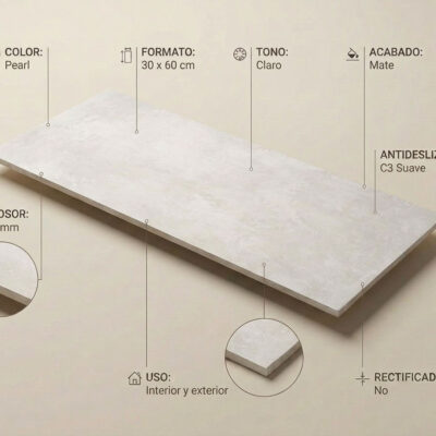 Baldosa porcelánica Elementi Pearl