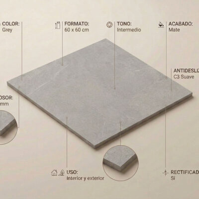 Baldosa porcelánica STN Bellevue Grey 60x