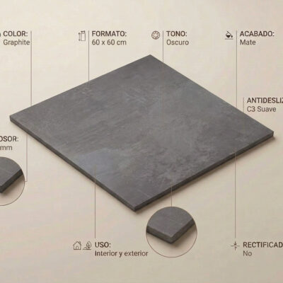 Baldosa porcelánica Elementi Graphite