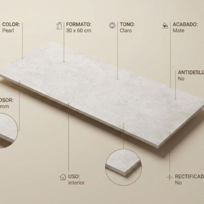 Azulejo porcelánico Flax Pearl 30x