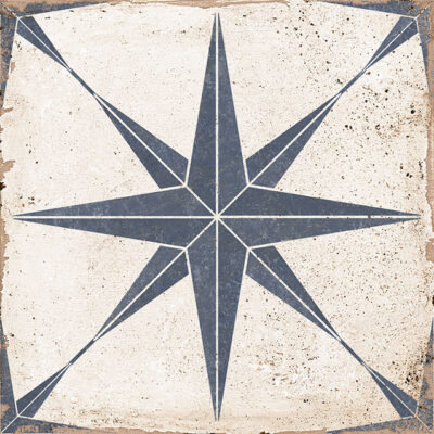 Azulejo Porcelánico Orion Azul Imitación Hidráulico