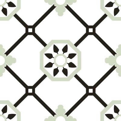 Azulejo Porcelánico Alba Verde Imitación Hidráulico