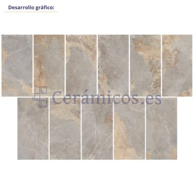 Suelo/Azulejo porcelánico Ulmo efecto piedra light 59.5x120 cm C1 ARTENS