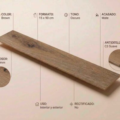 Pieza de suelo porcelanico Civic Brown