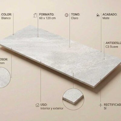 Azulejo porcelánico Icaria Blanco 60x
