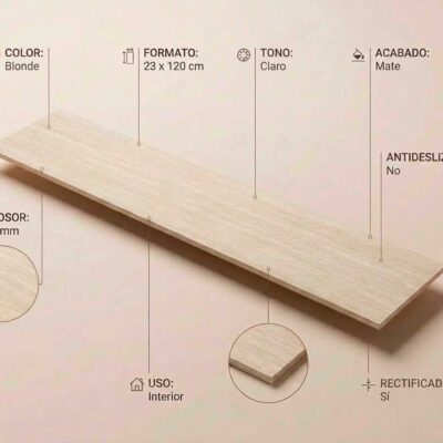 Una baldosa de porcelanico Kyndal Blonde de