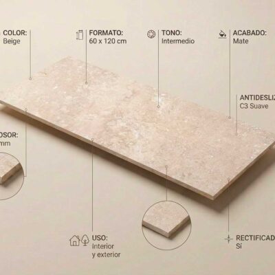 Baldosa porcelánica Rockstone Beige