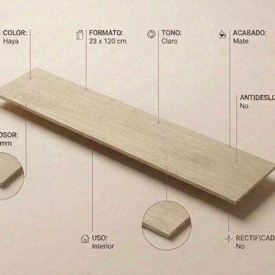 Una tabla de porcelanico Tyler Haya