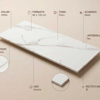 Azulejo porcelánico Lumiere White 60x
