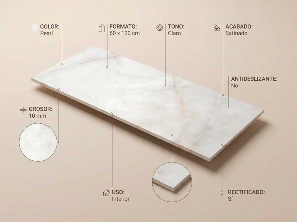 Porcelánico Baltra Pearl 60×120 cm SAT Rect