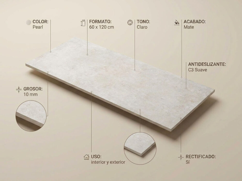 Porcelánico Crassana Pearl 60×120 cm MT Rect Inout