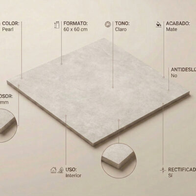 Baldosa porcelánica Pursue Pearl de 60x6