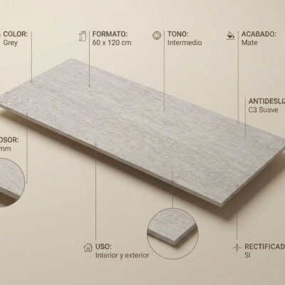Suelo porcelanico gris