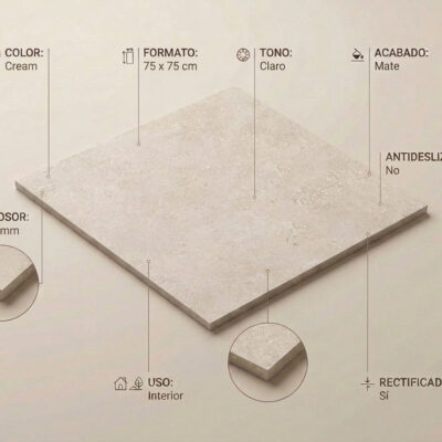 Un suelo porcelánico Flax Cream de