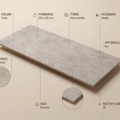 Un azulejo porcelanico Pursue Grey