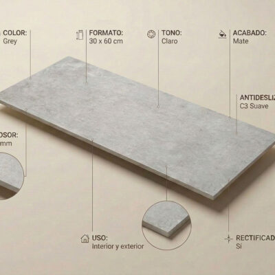 Suelo porcelanico gris