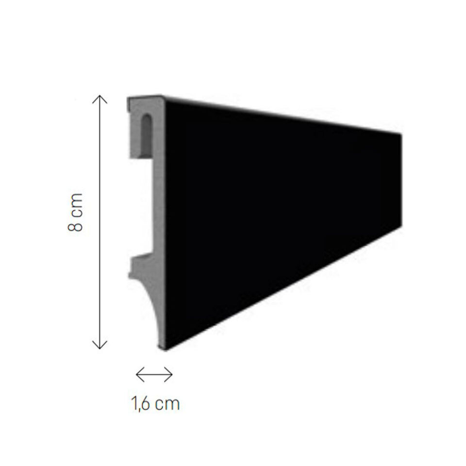 Zócalo de PVC 206 Negro 240 x 8 cm