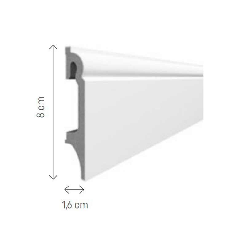 Rodapie de pvc 301 Blanco 2,4 x 8 cm