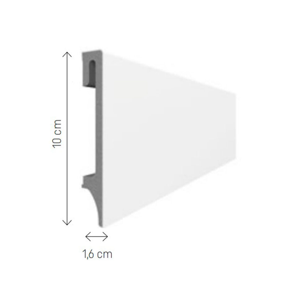 Zócalo de PVC 401 blanco 240 x 10 cm