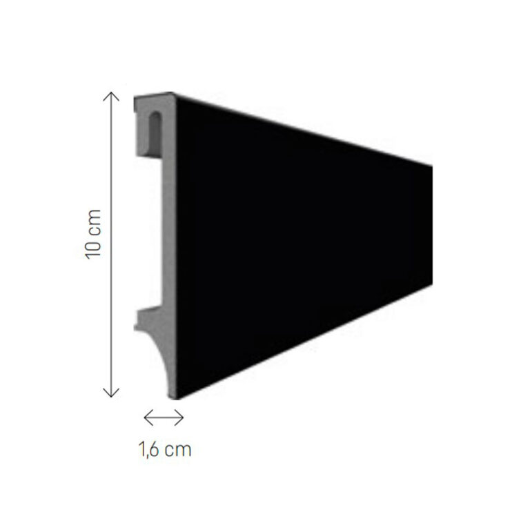 Rodapie de pvc 406 negro 2,4 x 10 cm