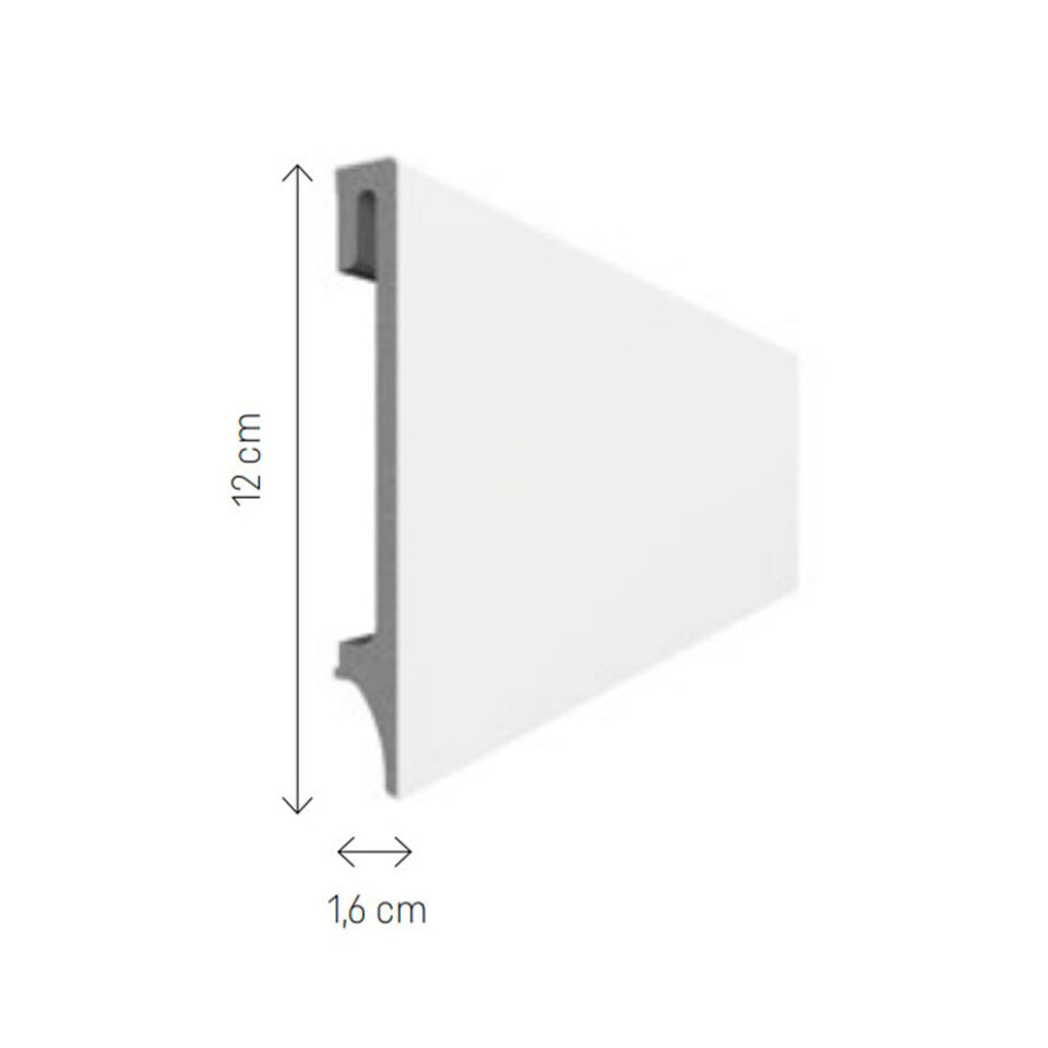 Zócalo de PVC 501 blanco 240 x 12 cm