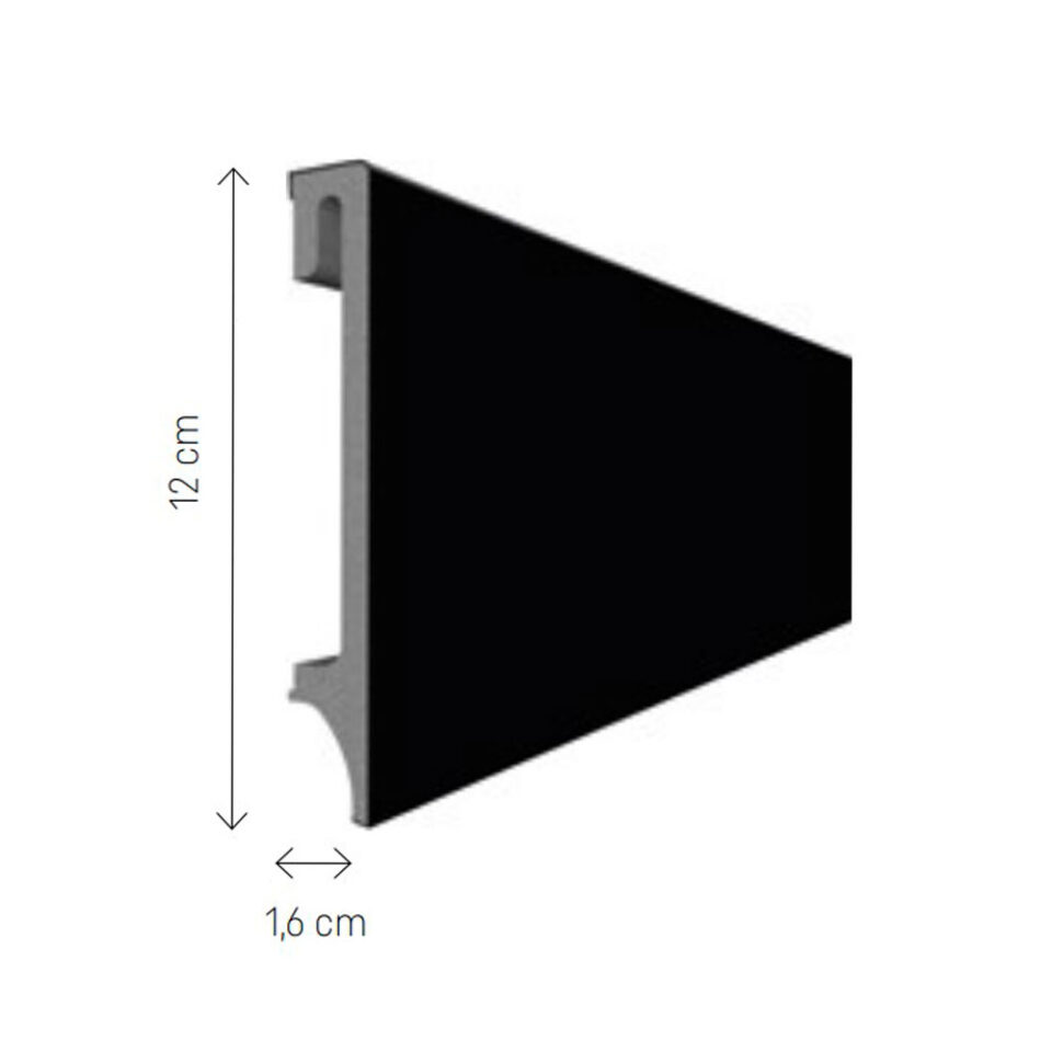 Zócalo de PVC 506 Negro 240 x 12 cm