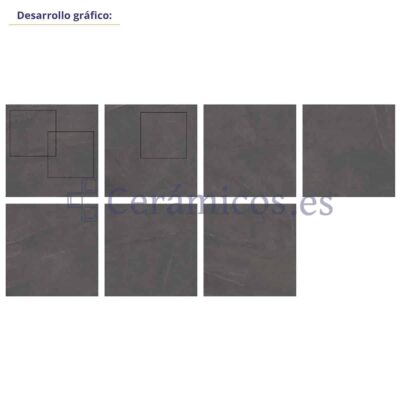 Suelo porcelánico Bled efecto piedra grafito 60x60 cm C3