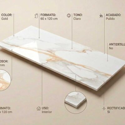 Gres porcelánico Camile Gold pulido